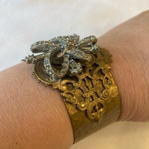 Miss Ellie New York City Brutalist Victorian Vintage Inspired Cuff Bracelet